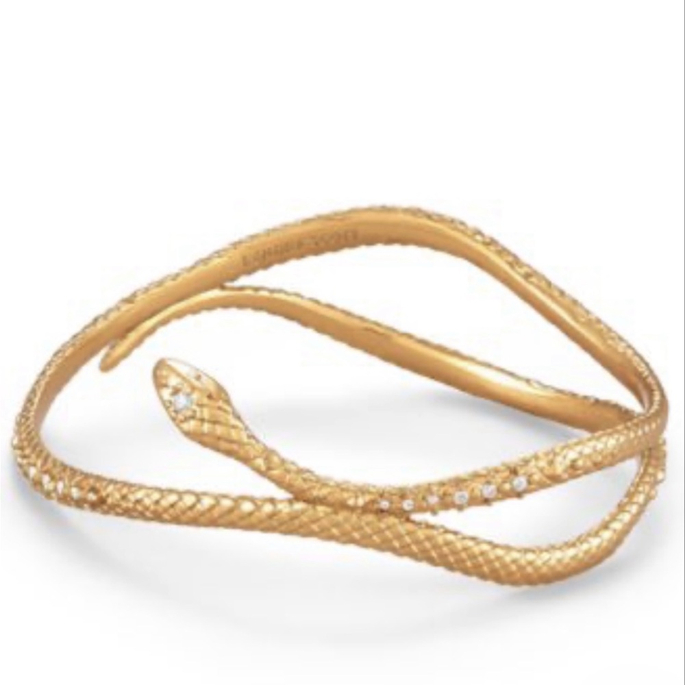 Kendra Scott Gold Snake Cuff Bracelet with Crystal Accents